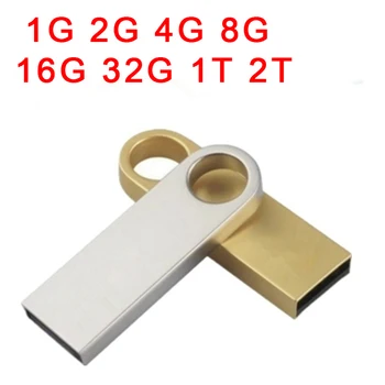 Vysokorýchlostné USB Flash Disk Kovové Pero Disk 16GB 32GB 64GB 1T 2T 1G 2G 4G 8G Pendrives Nepremokavé USB 3.0 Memory Stick