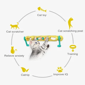Sledovať Masáž Rúry Gule Interakcie Pet Products Zábavné Duté Školenia Bell Hračka Pre Mačky Teaser Žuvanie Poškriabaniu Dodávky