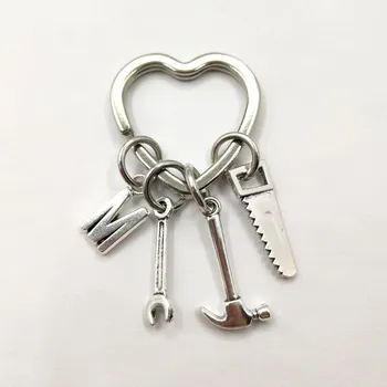 Údržbár Keychain Woodworker Darček A-Z Úvodnej Keychain Mechanik darček Videl Keychain Kľúča Keychain Kladivo Keyring