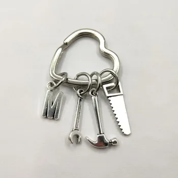 Údržbár Keychain Woodworker Darček A-Z Úvodnej Keychain Mechanik darček Videl Keychain Kľúča Keychain Kladivo Keyring