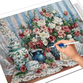 Evershine 5D DIY Diamond Maľovanie Pivónia Záľuby A Remesiel Diamond Výšivky Ruže Kvet Mozaikové Umenie Domáce Dekorácie