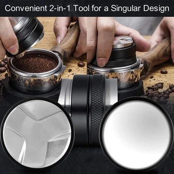 Nastaviteľná Hĺbka Espresso Ruku Kužeľ 53 mm Kávy Distribútor Dual Head Espresso Taper Leveler pre 54 mm Portafilter