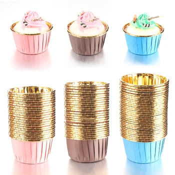 50PCS Obaly na Pečenie Koláča Papierové Poháre Muffin Cupcake Líniové Cupcake Zásobník Prípade DIY Pečivo Nástroje Domov a Kuchynské potreby