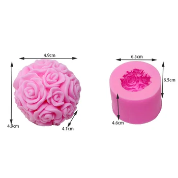 DIY 3D Ruže, Kvety Loptu Silikónové Mydlo Formy Sviečka Formy Ružovej Plesne Candy Ručné Remeslá, Takže Nástroj