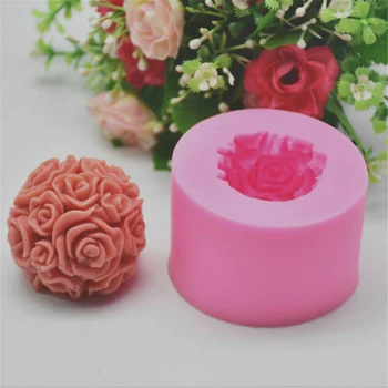 DIY 3D Ruže, Kvety Loptu Silikónové Mydlo Formy Sviečka Formy Ružovej Plesne Candy Ručné Remeslá, Takže Nástroj