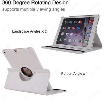 360 Stupňové Otáčanie Folio Kožené puzdro pre ipad 2/3/4 iPad Air1/2 9.7