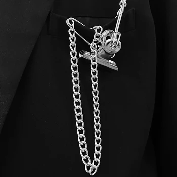 AENSOA Personlanity Pohode Zložky Pin Brošne Módne Jedinečný Dizajn Punk Reťazca Brošňa pre Ženy Šperky Viacnásobné Použitie Šperky