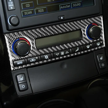 Klimatizácia/C Ovládací Panel Rám, Kryt Výbava Dekoratívne Nálepky pre Chevrolet bol interiér C6 2005-2007 Pravé karbonové Vlákna