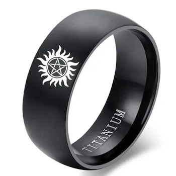 Móda Signet Ring Mužov Sun Power Nadprirodzené Prsteň Titanium Oceľový Prsteň Pre Mužov, Svadobné Šperky Zásnubné Dary Príslušenstvo
