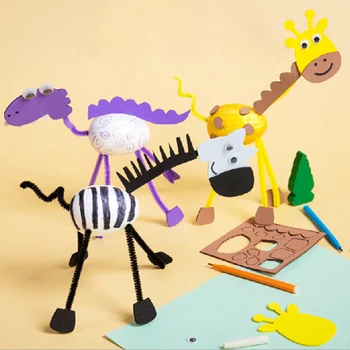 Hračky pre Deti Remesiel Deti DIY Domáce 3D zvierat Mš Vzdelávania, Vzdelávania v Ranom veku Hračky Montessori Učebné Pomôcky