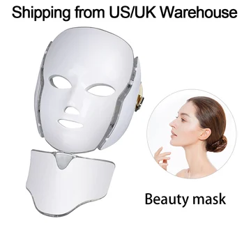 Led Pleťová Maska Led Kórejský Fotón Terapia Masku Na Tvár Stroj 7 Farieb Svetelná Terapia Akné, Maska Na Krku Krásy Led Maska