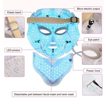 Led Pleťová Maska Led Kórejský Fotón Terapia Masku Na Tvár Stroj 7 Farieb Svetelná Terapia Akné, Maska Na Krku Krásy Led Maska