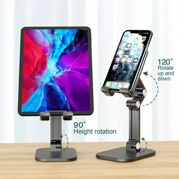 Skladací Stôl Mobilný Telefón Držiak Pre iPhone, iPad Tabliet Flexibilné Stolný Desktop Nastaviteľné Bunky Smartphone Stojan