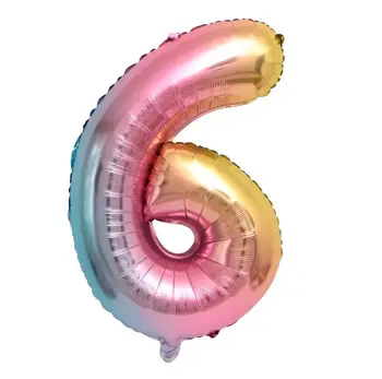 32inch Gradient Číslo Hliníkové Fólie, Balón Rainbow Miestne Narodeniny, Party Dekorácie Dieťa Obrázok Svadobné Baby Sprcha Príslušenstvo