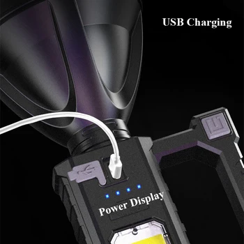 Vysoký výkon led baterky Ultra Svetlé pochodeň s Podporný Rám USB Nabíjateľné Výkonné svietidlo Outdoor Camping Baterka