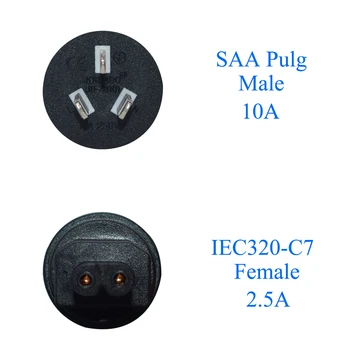 DSP NA IEC320 C7 Power converter,AU C7 AC Konverzie zástrčku,10A/250V,ktoré sa Používajú na pripojenie notebooku napájací adaptér