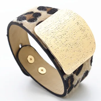 Klasické Módne Kolo Kruhu Hadej Kože Leopard Náramky Ženy Módne Dievča Náramok Ženské Šperky Nový Dizajn Geometrické