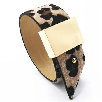Klasické Módne Kolo Kruhu Hadej Kože Leopard Náramky Ženy Módne Dievča Náramok Ženské Šperky Nový Dizajn Geometrické