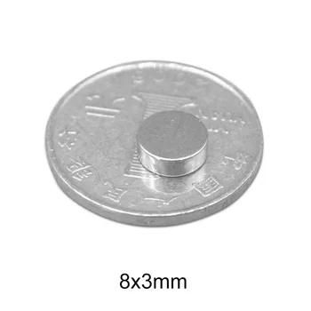 20~500PCS 8x3 mm Vzácnych Zemín Magnety silný Priemer 8x3mm Malé Okrúhle Magnet disk 8 mm x 3 mm Trvalé Neodýmu Magnety 8*3 mm