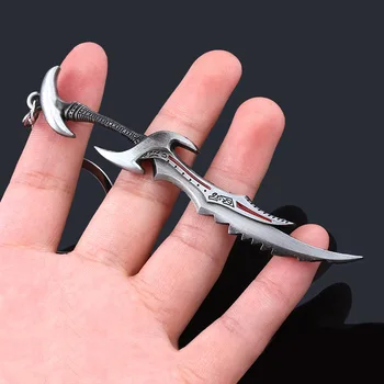 Starší Zvitky Daedric Meč Keychain Morrowind Dinosaury Lietať Dragon Kovové Zbraň Model Keychain Pre Mužov Cosplay Šperky Darček