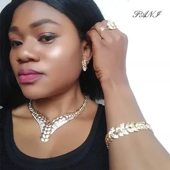 Dobré, Ušľachtilé Zlato, Šperky Set Designer Značky Nigérijský Svadobné Žena Príslušenstvo Šperky Set Veľkoobchod Vyhlásenie Svadobné Šperky Set