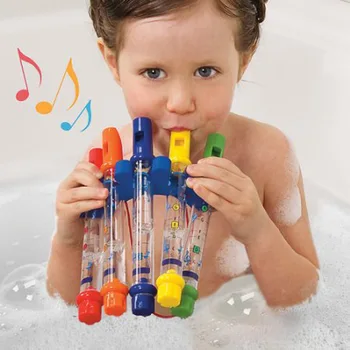 Päť-farba Vody Flauta Detí Vzdelávacie Baby Kúpeľ Hračky Učiť Kúpeľni Vaňa Hračky Hrať Vo Vode a Prehrávanie Hudby Flauta