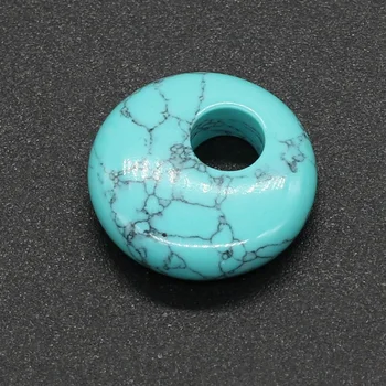 Prírodné Kamene Prívesok Turquoises Kolo Veľký Otvor Voľné Korálky pre šperky, takže DIY Náhrdelník Náramok príslušenstvo Otvor 5,5 mm