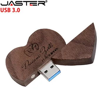 JASTER drevené USB 3.0 flash disk srdce pero jednotka U disku 4 GB 8 GB 16 GB 32 GB, 64 GB 128 GB doprava zadarmo na Vianočné darčeky