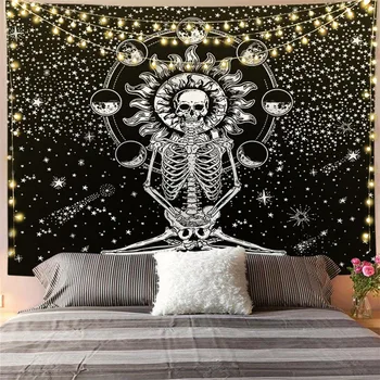 Biele A Čierne Nástenné Gobelíny Mandala Psychedelic Izba Domov Boho Dekor Estetické Hippie Dekorácie Polyester Jogy Hodiť