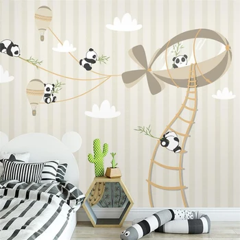 Beibehang vlastné Nordic cartoon zvierat stenu Papier detskej izby panda nástenná maľba tapety na stenu spálne pokrývajú jednoduché jedáleň