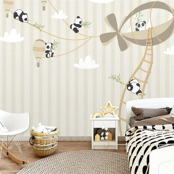 Beibehang vlastné Nordic cartoon zvierat stenu Papier detskej izby panda nástenná maľba tapety na stenu spálne pokrývajú jednoduché jedáleň
