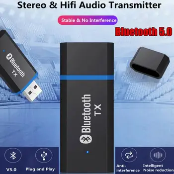 USB Bluetooth 5.0 Vysielač, Prijímač Mic 3 V 1 EDR Dongle Adaptér 3,5 mm AUX Pre TV, PC Slúchadlá Domáce Stereo Auto HIFI Audio