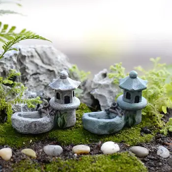 4*5 cm Rybník Figúrky Miniatúrne Živice Plavidlá Pre Domáce Zen Veža Dekorácie, Záhradný Relax Domov Čaj Pet