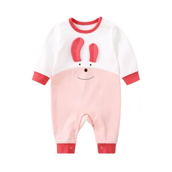 Pureborn Novorodenca Jumpsuit Cartoon Slon Bunny Dieťa, Chlapec, Dievča Jumpsuit Jar Jeseň Unisex Dieťa Vrchné Oblečenie Oblečenie