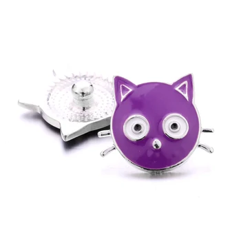 Smalt Farebné Cute Cat 18 mm Zázvor Modul Tlačidlo DIY Náramok, Náhrdelník Šperky Čo ACC pre Ženy, Dieťa Pet Lover