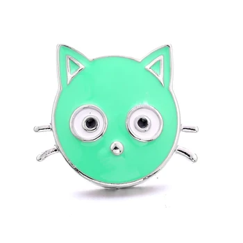 Smalt Farebné Cute Cat 18 mm Zázvor Modul Tlačidlo DIY Náramok, Náhrdelník Šperky Čo ACC pre Ženy, Dieťa Pet Lover