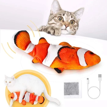 Mäkké Plyšové zvieratko 3D Ryby Tvar Cat Hračka Elektrické Hnuteľného Ryby Mačiatko Flopping Catnip Simulácia Ryby Mačka Hryzenie, Žuvanie Kope Hračka