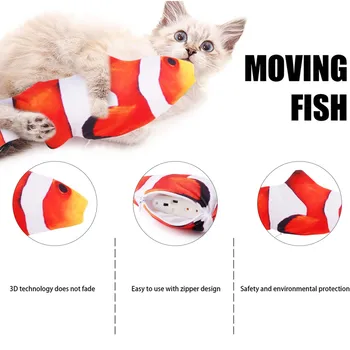 Mäkké Plyšové zvieratko 3D Ryby Tvar Cat Hračka Elektrické Hnuteľného Ryby Mačiatko Flopping Catnip Simulácia Ryby Mačka Hryzenie, Žuvanie Kope Hračka