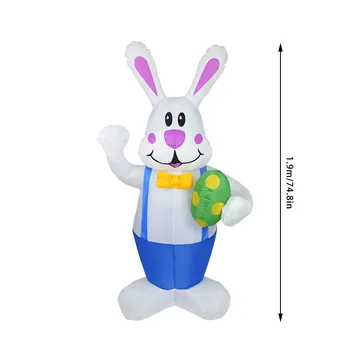 6.23 Ft svieti Veľkonočné Nafukovacie Bunny Holding Farebné Vajcia Osvetlené Vonkajšie Vnútorné Dovolenku Dekorácie Vyhodiť Dvore Trávnik Rodinných Domov