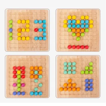 Montessori Vzdelávacích Hračiek, Pstruh Drevené Klip Ísť Hry Nastaviť Dot Perličiek Doskové Hry, Hračky Rainbow Klip Korálky Puzzle монтессори w3