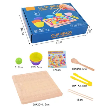 Montessori Vzdelávacích Hračiek, Pstruh Drevené Klip Ísť Hry Nastaviť Dot Perličiek Doskové Hry, Hračky Rainbow Klip Korálky Puzzle монтессори w3