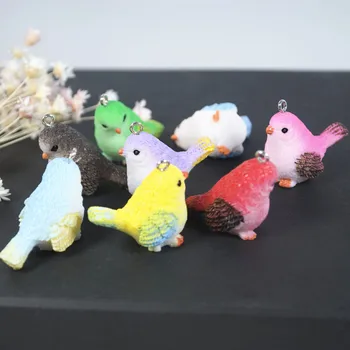 8pcs /veľa Roztomilý živice Malý Papagáj Vták Karikatúry Zvierat Dekorácie Remesiel Pre DIY Materiálov Šperky