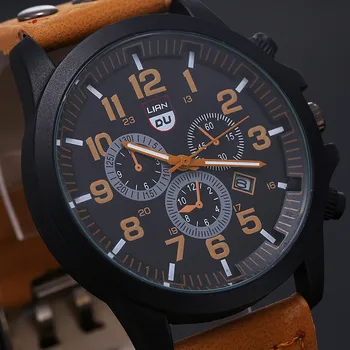 NSSD 2021 Náramkové hodinky Príležitostné Športové Kožené Nepremokavé Dátum Quartz Analógové pánskej Módy Business náramkové hodinky Quartz Montre
