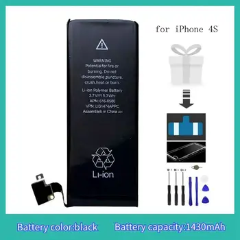Pre iphone 4s Batéria 1430mah Black Lítium-iónová Batéria bateria Batéria pre apple iphone 4s Nabíjateľné Batérie Batterijen