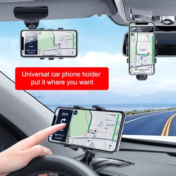 Multifunkčné 360° Otáčanie Auta Smart Telefónu Držiteľa Auto Tabuli Spätné Zrkadlo GPS Telefón Podpora Držiaka Na Auto Príslušenstvo