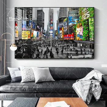 1 Ks Plátno Tlačiť Maľovanie na Time Square v New Yorku umelecké Diela obrazov na Stenu Pre Obývacia Izba Domova bez rámu darček Krajiny