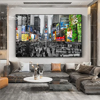 1 Ks Plátno Tlačiť Maľovanie na Time Square v New Yorku umelecké Diela obrazov na Stenu Pre Obývacia Izba Domova bez rámu darček Krajiny