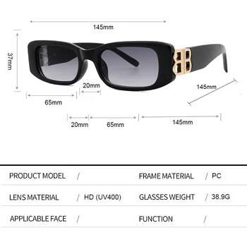 2021 Nové Značky dámske slnečné Okuliare BB Klasické Módne pánske Slnečné okuliare UV400 In Travel Športové Námestie Retro Obdĺžnik slnečné Okuliare
