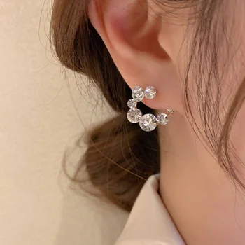 Malé Kamienky Kruhu Stud Náušnice Pre Ženy kórejský Štýl Delikátny Jednoduché Šperky Shinning Earings bijoux