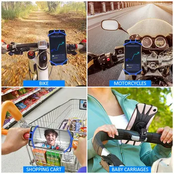 Silikónové Požičovňa Telefón Držiak na Motocykel Pre IPhone 11 12 Pro Max Samsung Xiao Mobilný Telefón Stojan na Bicykel GPS Klip Rýchla Montáž